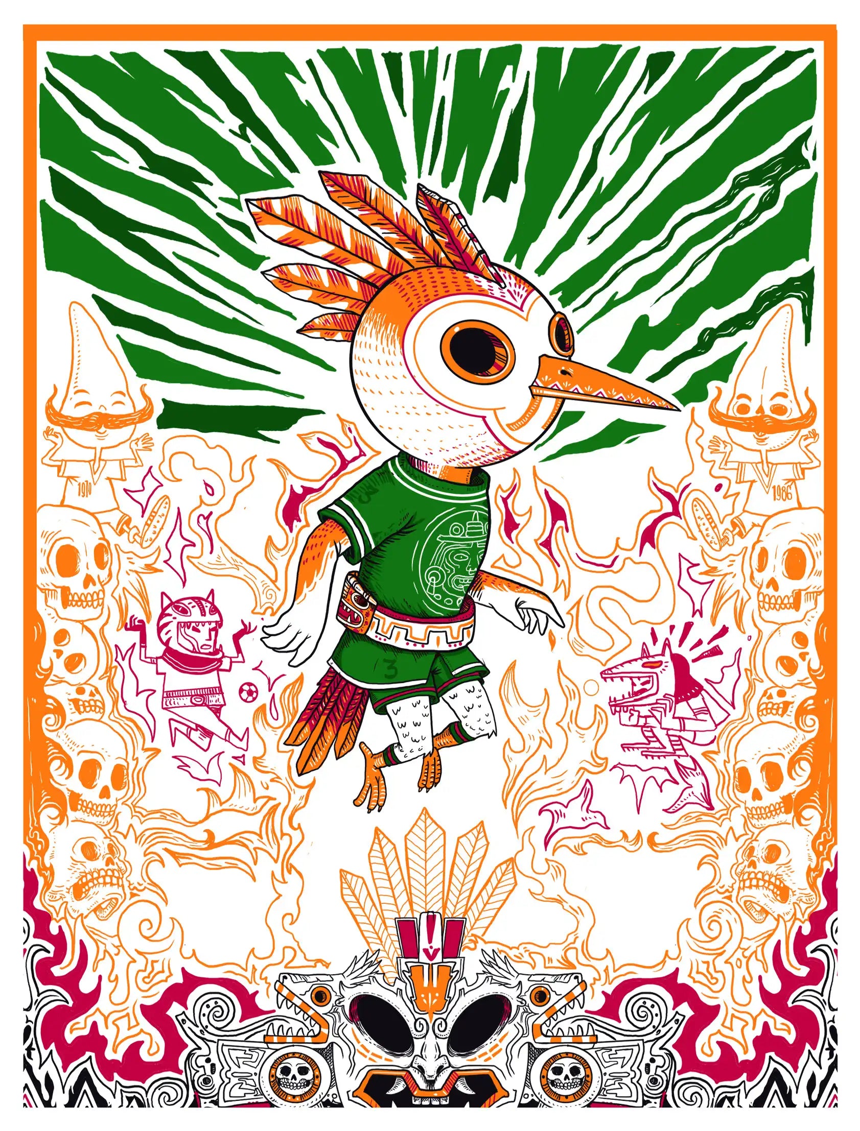 El Colibrí — serigrafía original Niebla × Saner, colección Los Diez Sagrados