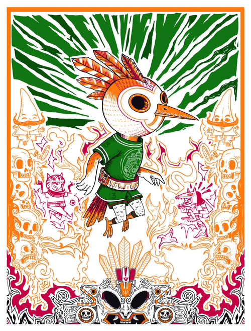 El Colibrí — serigrafía original Niebla × Saner, colección Los Diez Sagrados
