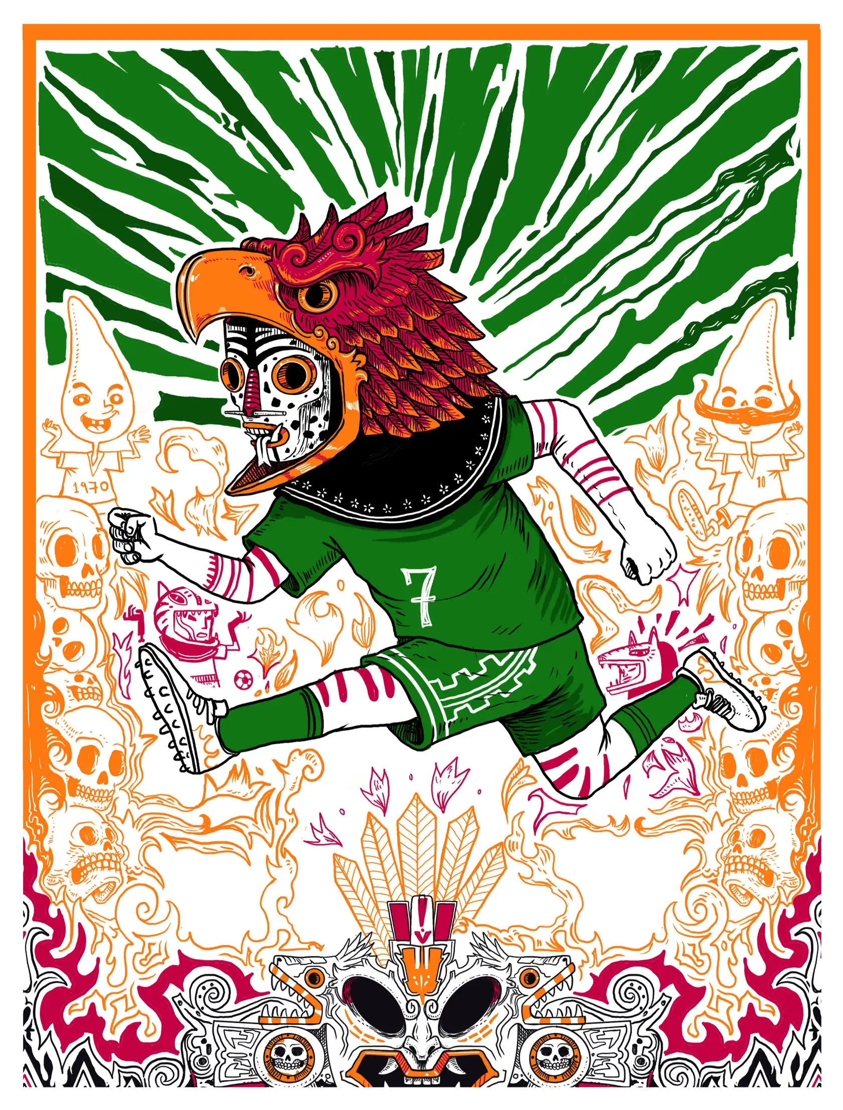 El Águila — serigrafía original Niebla × Saner, colección Los Diez Sagrados