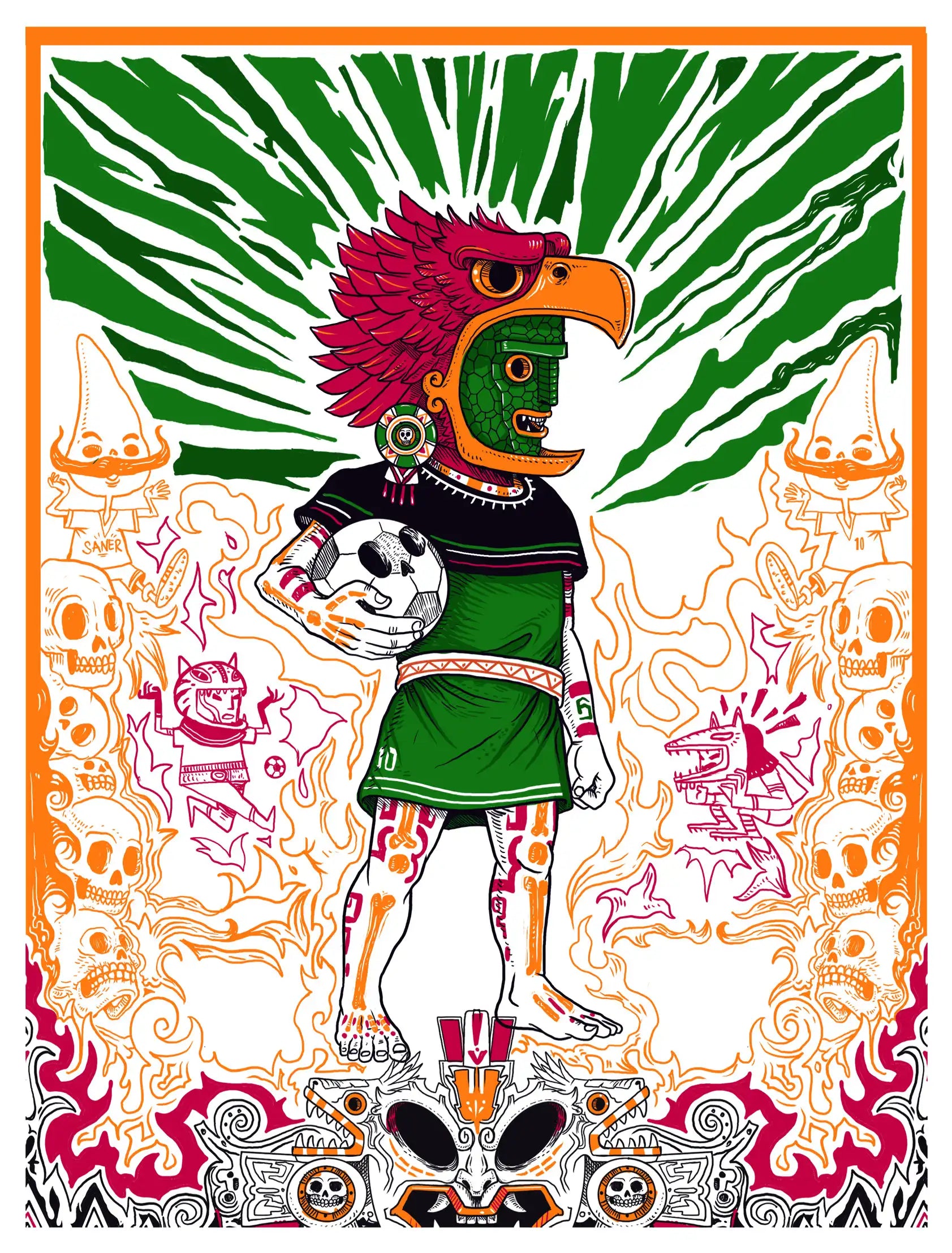 El Águila Real — serigrafía original Niebla × Saner, colección Los Diez Sagrados